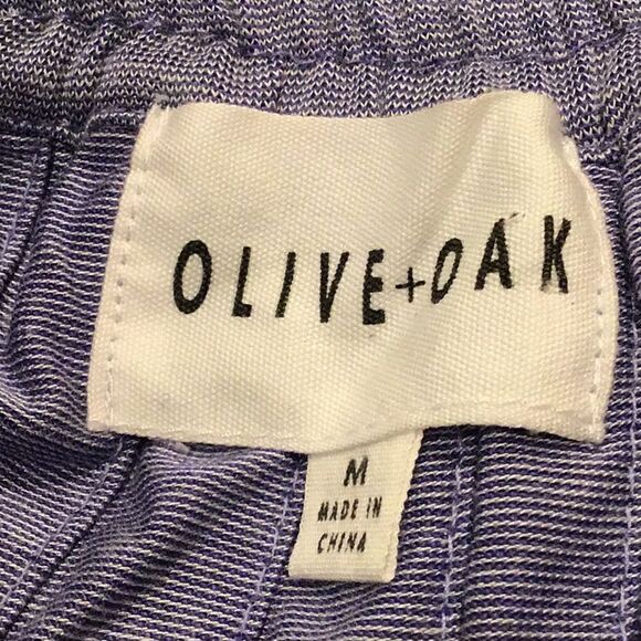 Olive + Oak Blue Raw Edge Cut Pleated Circle Skater Mini Skirt - Picture 9 of 11